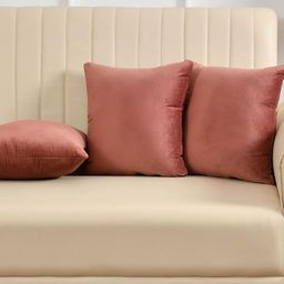 Yellow Weaves Rose Gold 3 Pieces Velvet Square Cushion Covers-image-40
