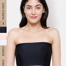 NOIRA Pack Of 3 Half Coverage Lightly Padded All Day Comfort Bandeau Bra-image-5