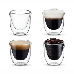 We3 Transparent Solid Glass Glossy Mugs Set of Cups and Mugs-2