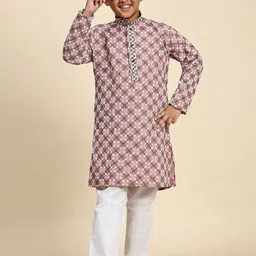 Pro-Ethic STYLE DEVELOPER Boys Embroidered Regular Thread Work Pure Cotton Kurta with Pyjamas-43