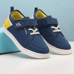 Babyoye Velcro Closure Casual Shoes - Blue & Yellow-image-86