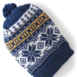 Babyhug Pom Pom Acrylic Woollen Cap - White & Navy Blue-picture-28