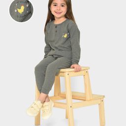 Mi Arcus  Full Sleeves Bird Print Theramal Innerware T-Shirt & Pajama Set Grey-image-6