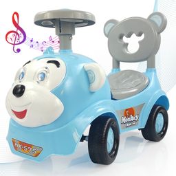 Dash Monkey Ride On with Horn &High Backrest Support Under Storage Basket-Blue-2