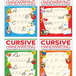 Cursive Handwriting - Small Letters, Capital Letters, Joining Letters and Word Family : Level 1 Practice Workbooks For Children (Set of 4 Books)-image-6