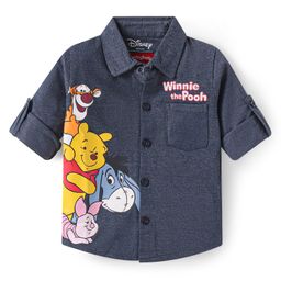 Babyhug Disney Single Jersey Knit Full Sleeves Shirt with Winnie & Friends Graphic - Navy Blue-image-52