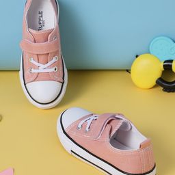 TRUFFLE COLLECTION Colour Blocked Velcro Closure Sneakers - Pink & White-image-97