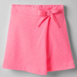 CrayonFlakes Knit Bow Applique Detailed Skorts - Pink-picture-49