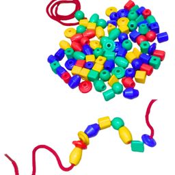 Baijnath Educational Toys Lace and Beads set of 72 Beads, Devloping Fine motor Skills, Eye hand Co-ordination, Cognative Devlopment-image-25