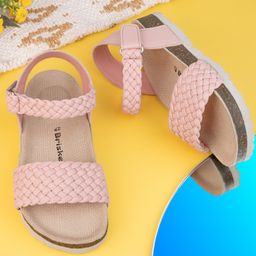 Briskers Basket Weave Designed Sandals - Pink-image-60