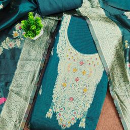 SAINOOR Banarasi Jacquard Woven Design Unstitched Dress Material-image-74
