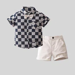 LULU & SKY Boys Checked Shirt with Shorts-image-70