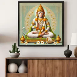 999Store White & Grey Hanuman Canvas Painting Wall Art-image-71