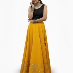 Vicharan Solid Unstitched Choli & Ready to Wear Embellished Lehenga-picture-2