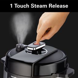 Hamilton Beach Electric Pressure Cooker, 10 in 1 Function, Rice Cooker, Idli Maker, 1 Touch Steam Release, Cook & Serve, Delayed Start, Slow Cook Technology, 10 Preset Program, Stainless Steel, 5.7L image 4
