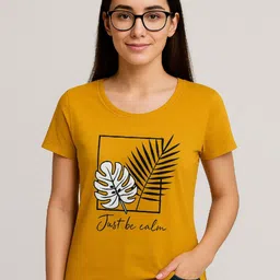 SANDPIPER Women Floral Printed Round Neck Cotton T-shirt-picture-17