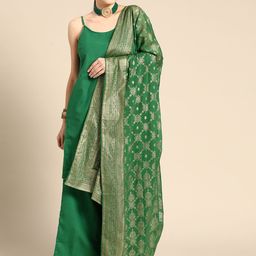 Anouk Women Green Kurta with Palazzos & With Dupatta-image-2