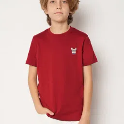 Jack & Jones Junior Maroon Solid T-Shirt-picture-42