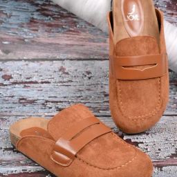 Jove Women's Camel Mule Shoes-picture-45