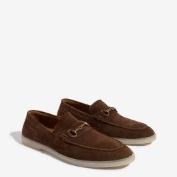 SOLEPLAY by Westside Brown Metal-Detailed Faux-Suede Loafers-image-31