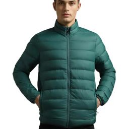 Louis Philippe Green Cotton Regular Fit Quilted Jacket-picture-23