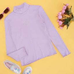 Pantaloons Junior Girls Pastel Lilac Sweater-38