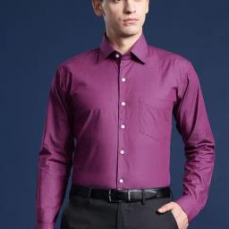 Hancock Purple Cotton Slim Fit Shirt-image-82