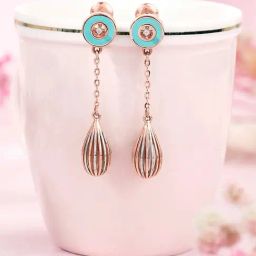 P.N.Gadgil Jewellers Vortex Blue 18kt Rose Gold Dangler Earring For Woman-image-30
