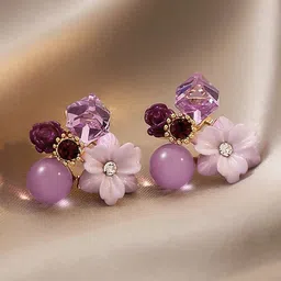 Celestique Artificial Stones Studded Contemporary Shaped Studs-48