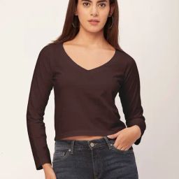 Moomaya Brown Regular Fit Crop Top-picture-27