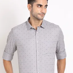 Turtle Men Standard Slim Fit Spread Collar Conversational Printed Cotton Formal Shirt-image-92