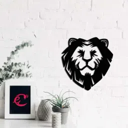 eCraftIndia 'Lion Face' Black Engineered Wood Wall Art Cutout, Ready to Hang Home Decor-43