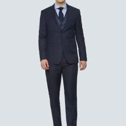 Louis Philippe Navy Slim Fit Three Piece Suit-image-16