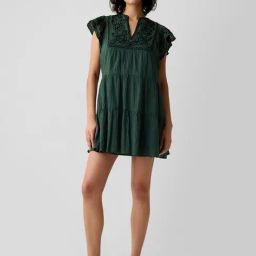 GAP Green Relaxed Fit Embroidered Dress-image-62