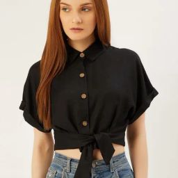 Anvi Be Yourself Black Boxy Fit Shirt-image-15