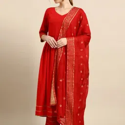 Libas Red Kurta Pant Set With Dupatta-image-43