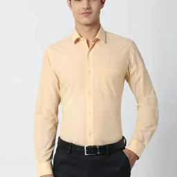 Peter England Orange Slim Fit Shirts-picture-13