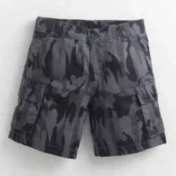 Cherry Crumble by Nitt Hyman Kids Grey & Black Camouflage Shorts-image-86