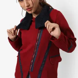 Campus Sutra Red Regular Fit Jacket-18