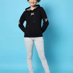 Campus Sutra Black Cotton Sweatshirt-image-42