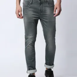 Dragon Hill Dark Grey Slim Fit Lightly Washed Jeans-picture-40