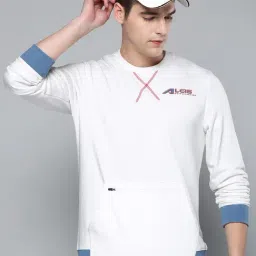 ALCIS White Regular Fit Printed Sweatshirt-image-26