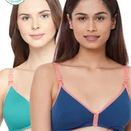 Inner Sense Blue & Green Full Coverage Maternity Bra - Pack of 2-picture-1