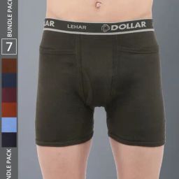 Dollar Lehar Assorted Cotton Regular Fit Trunks - Pack Of 7-picture-36