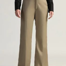TAHVO Beige Solid Viscose Trousers-image-37
