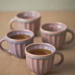 Fabindia Home Tarinika Lilac Ceramic Cups (120ml) - Set of 4-image-82