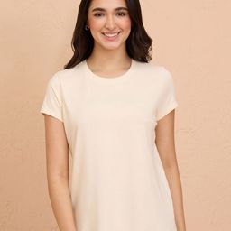 Nykd Women Extended Sleeves Raw Edge T-shirt-image-68