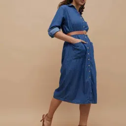 Code by Lifestyle Blue Shirt Dress-image-50