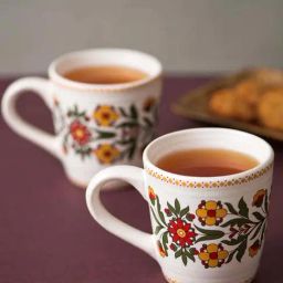 Fabindia Home Pushp Multicolor Ceramic Small Mugs (200ml) - Set of 2-image-85