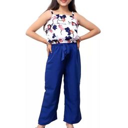 LIME N LEMON Girls Floral Printed Shoulder Straps Top With Palazzos-image-39